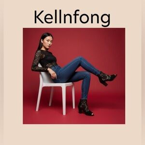 Kelinfong Women’s Open Toe Short Lace Dress Boots Size 8